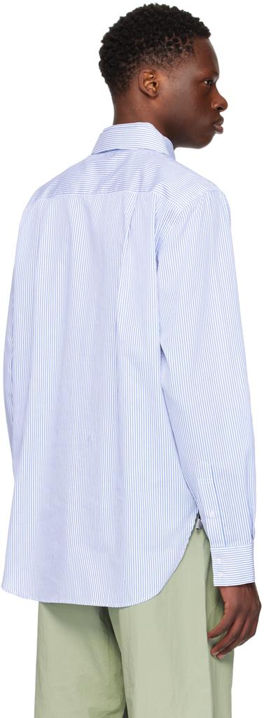 White & Blue Triple Collar Shirt – On Sale Now with Up to 22% Off