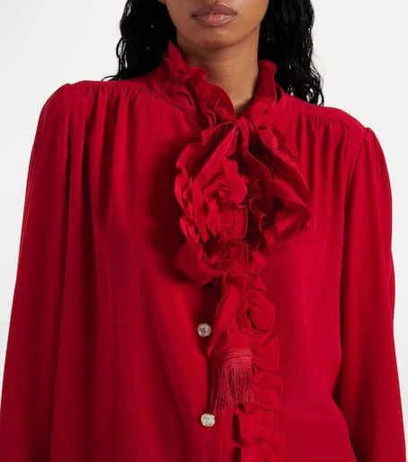 Valentino Ruffled silk crêpe de chine blouse 4