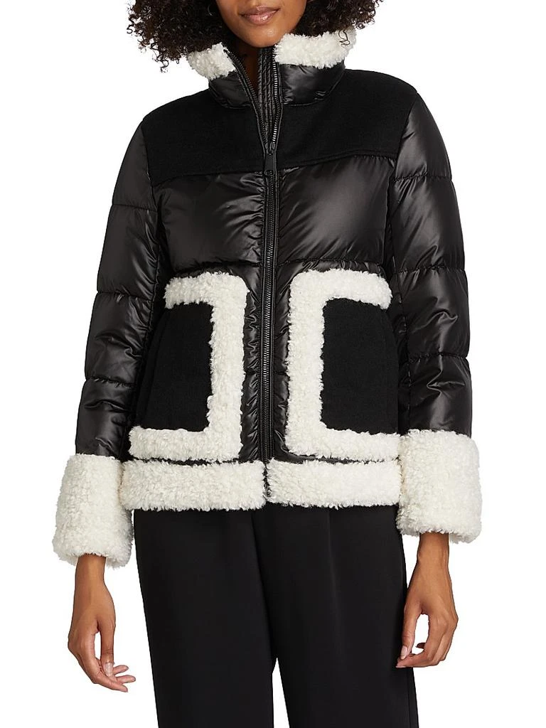 Mercer Collective Dana Mixed-Media Hooded Down Coat 6