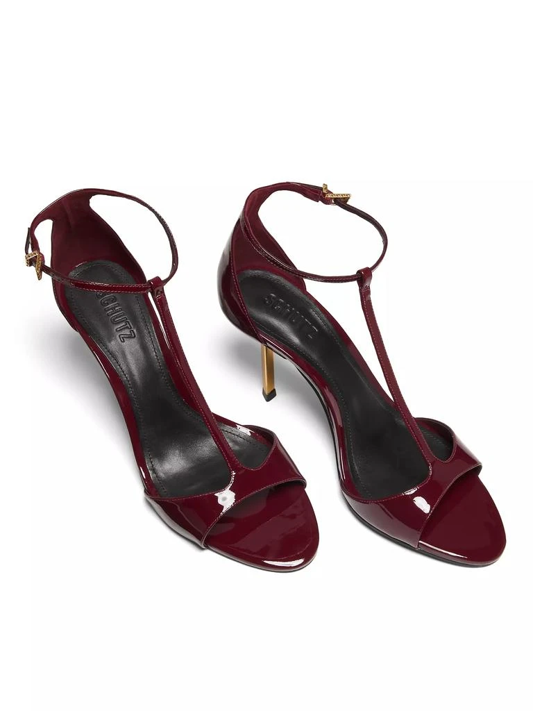 Schutz Allure T 90MM Patent Leather T-Strap Sandals 4