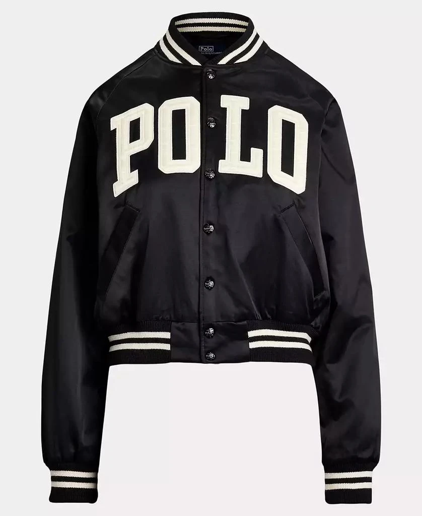 Ralph Lauren Women's Logo Satin Bomber Jacket 6