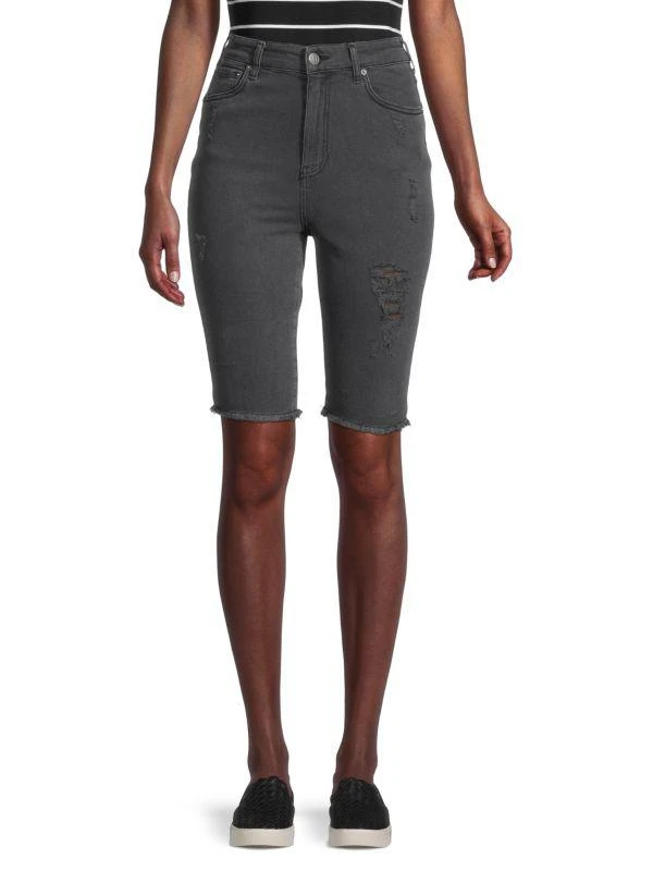Ser.o.ya Maya High-Rise Denim Biker Shorts 1