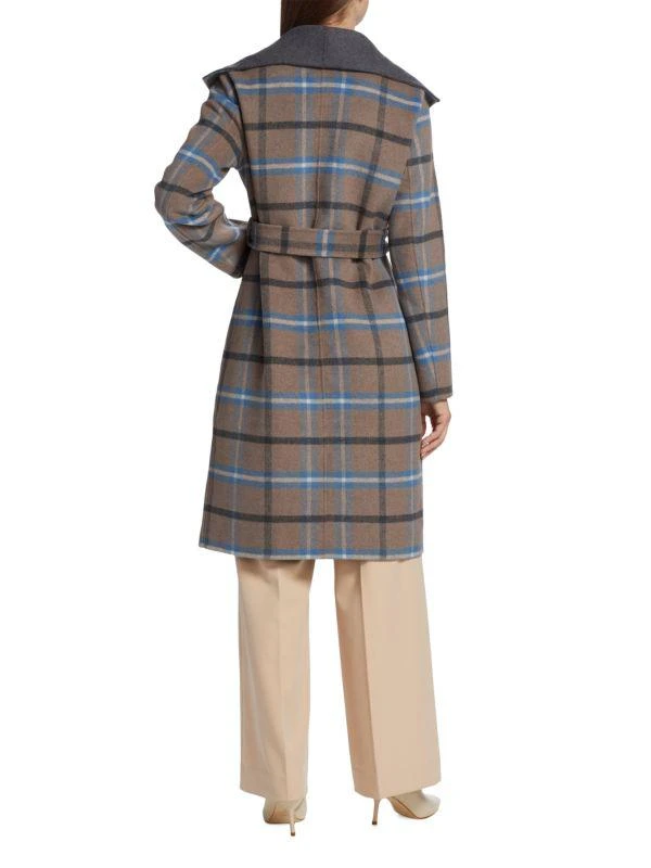 Tahari Wallace Plaid Wrap Coat 2