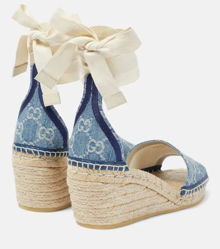 Gucci Pilar GG denim espadrille wedges 3