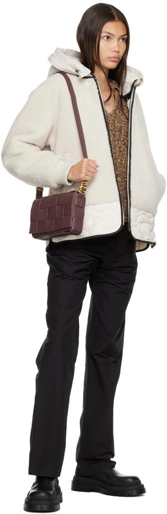Yves Salomon Off-White Paneled Shearling Jacket 4