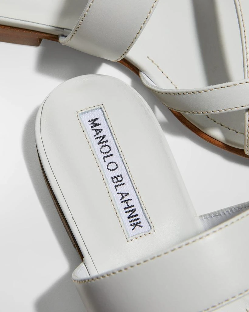Manolo Blahnik Susa Flat Leather Sandals 4