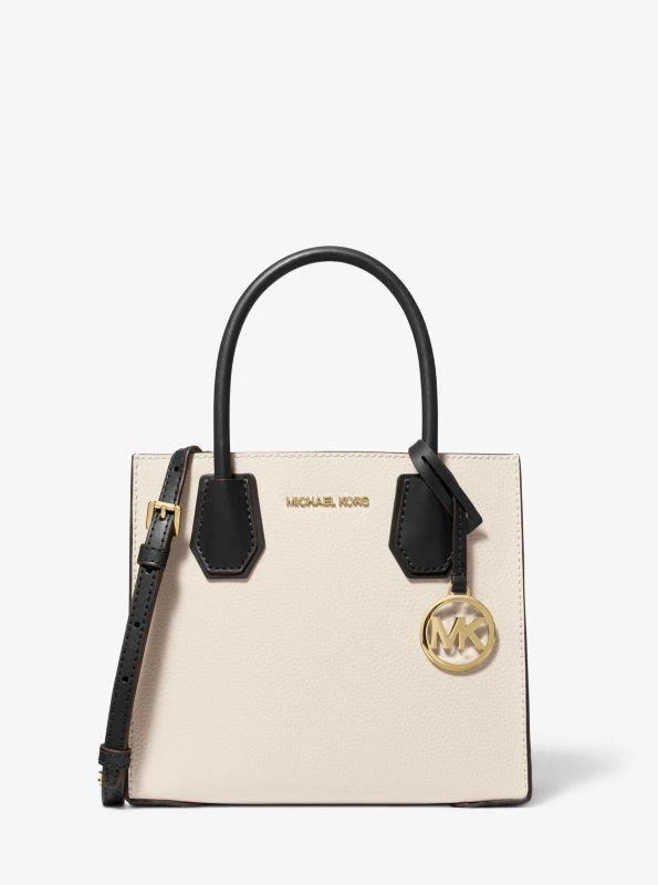 Michael Kors Mercer Medium Two-Tone Pebbled Leather Crossbody Bag 1