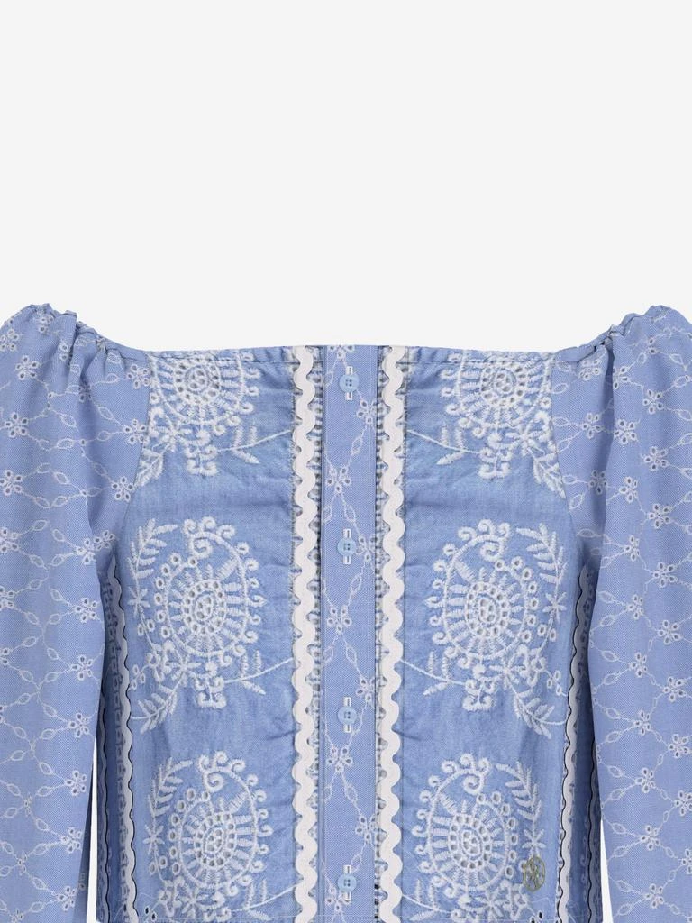GUESS Girls Sangallo Oxford Blouse in Blue 3