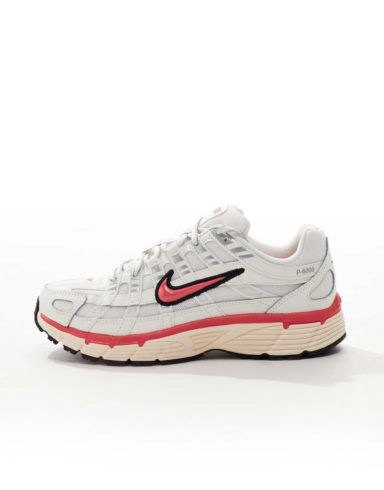 NIKE Nike P-6000 trainer in off white with pink detail 2