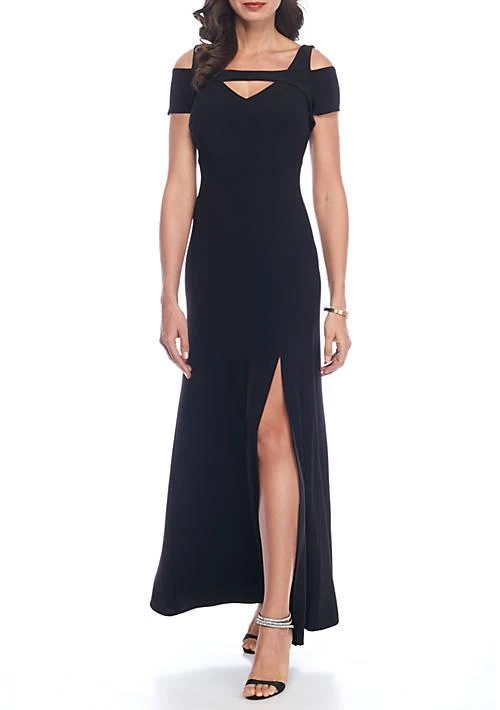 R & M Richards Richards Cold Shoulder Jersey Gown 1