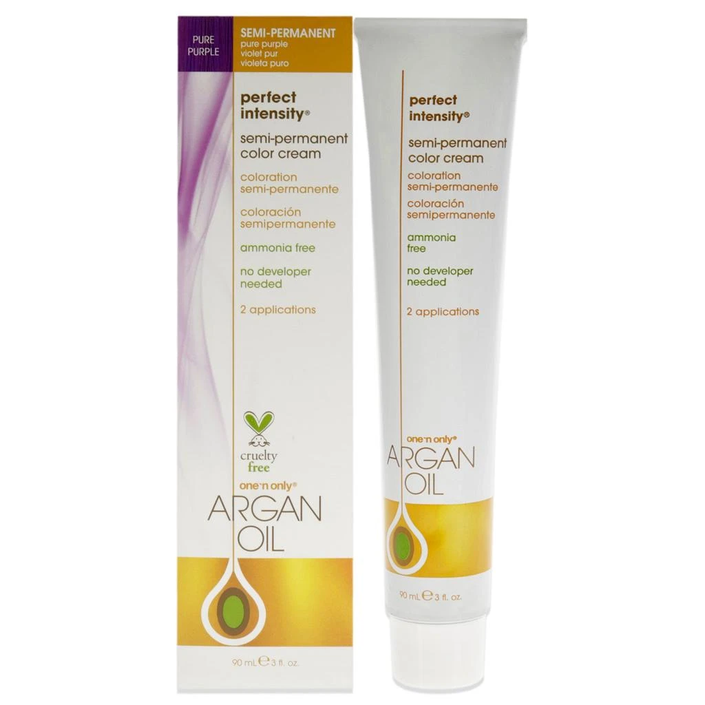 One n Only Argan Oil Perfect Intensity Semi-Permanent Color Cream - Pure Purple by  for Unisex - 3 oz Hair Color 1