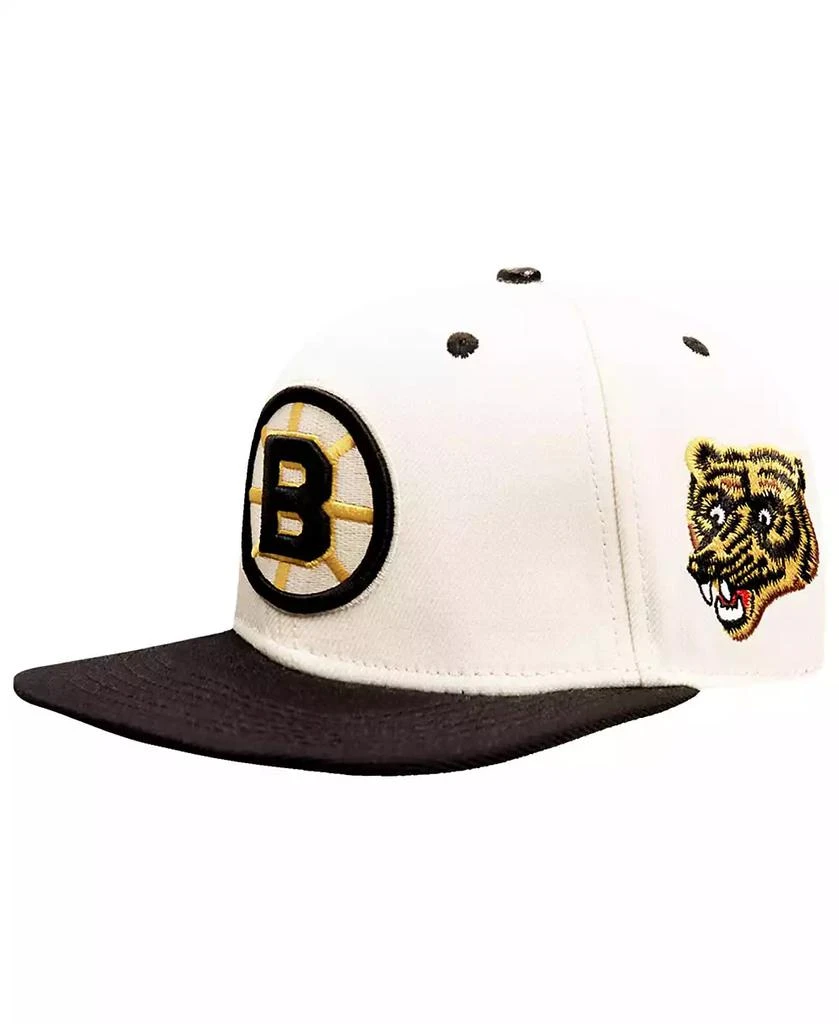 Pro Standard Men's Cream Boston Bruins Retro Classic Logo Snapback Hat 3