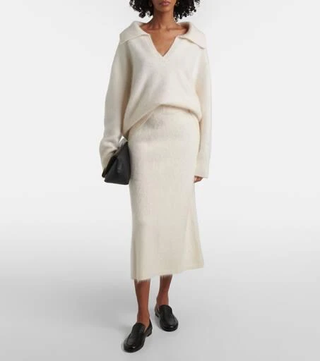 Lisa Yang Asta brushed cashmere midi skirt 2