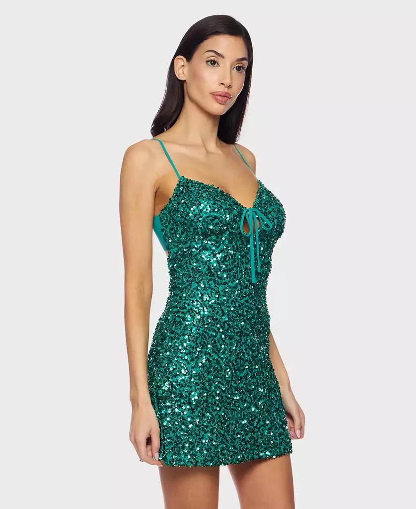 Alex & Sophia Juniors' Sequined V-Neck Short Dress 3
