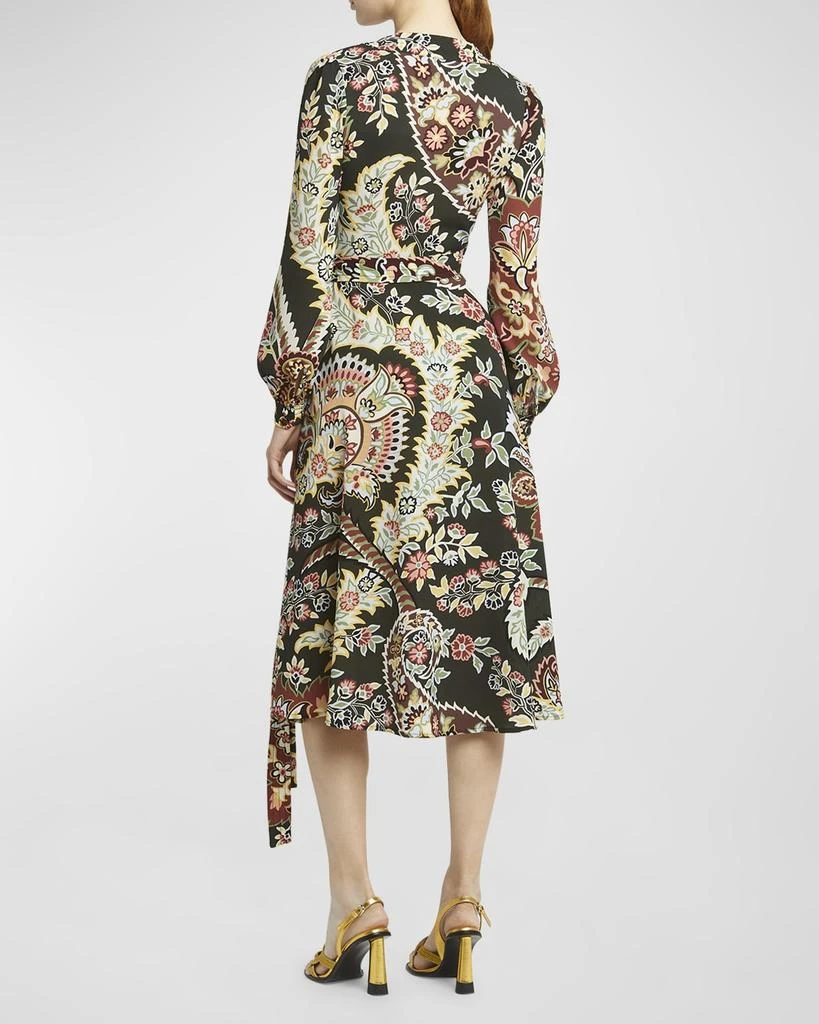 ETRO Blossom-Print Long-Sleeve Midi Wrap Dress 4