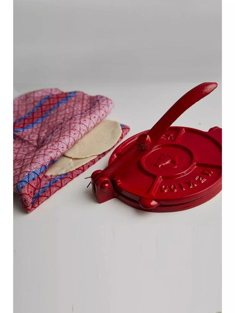 Verve Culture Tortilla Press Kit - Red Cast Iron With Serviletta 3