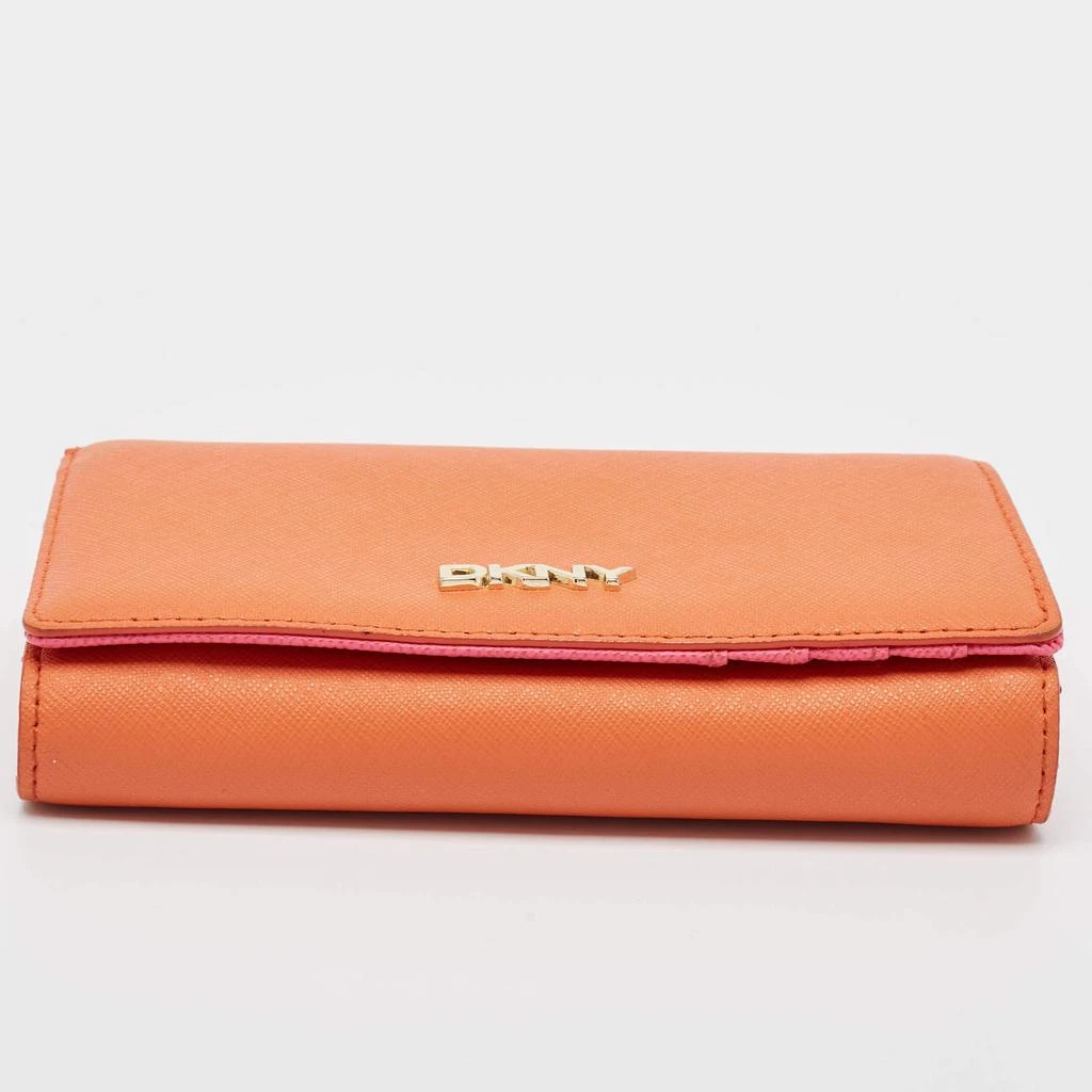 DKNY Dkny Orang/Pink Leather French Flap Wallet 9