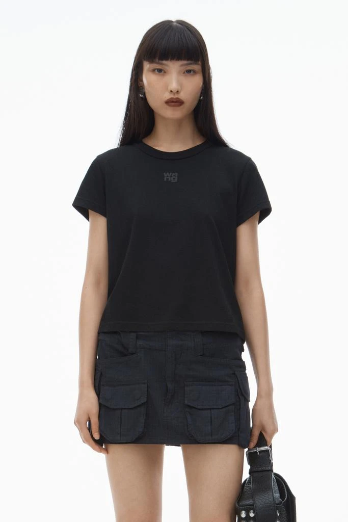 Alexander Wang puff logo shrunken tee in cotton jersey 1