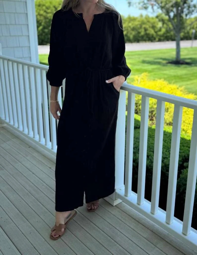 Shop Bobi - Scoop Neck Dress with Tied Shirred Slit on Sale at BeyondStyle   Get 51% Off Bobi - Scoop Neck Dress with Tied Shirred Slit with  Limited-Time Flash Deals, Exclusive