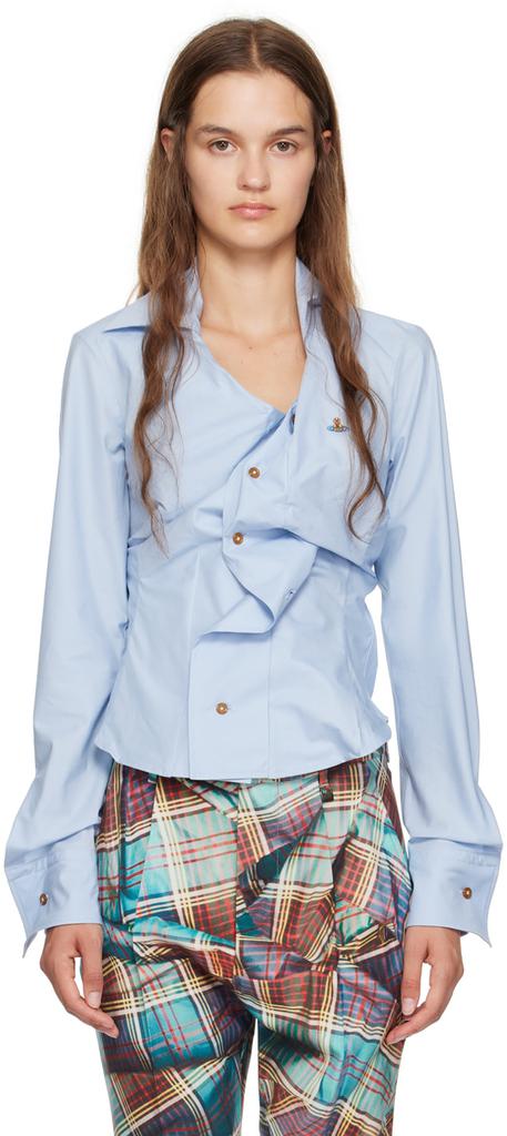 Vivienne Westwood Blue Drunken Shirt - Shirts - Free Shipping