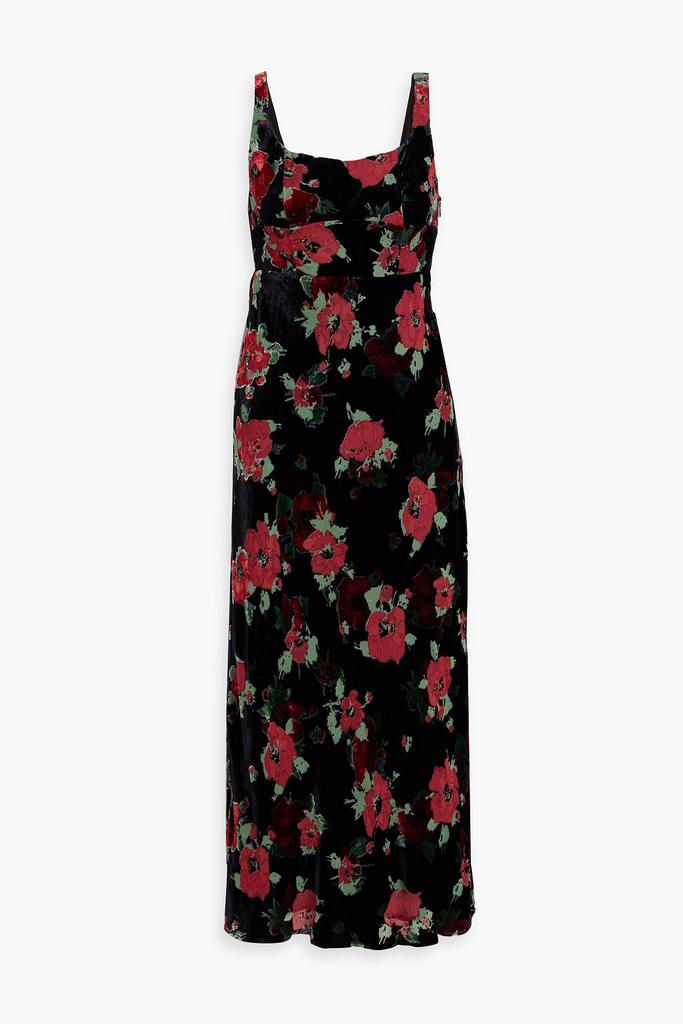 Rixo Benedict floral-print devoré-velvet midi dress