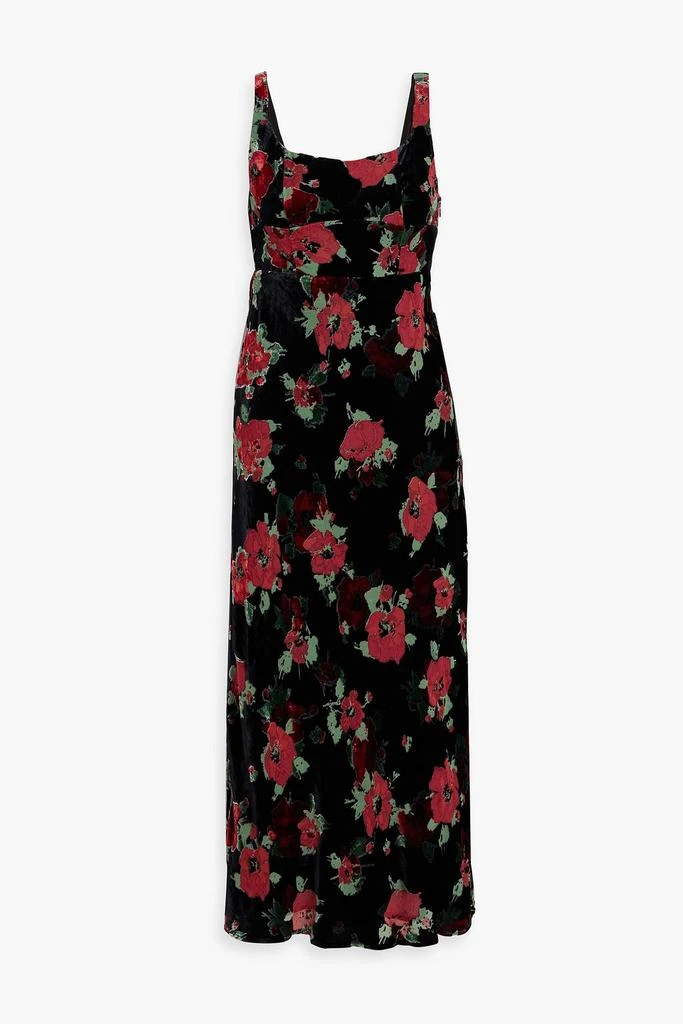 Rixo Benedict floral-print devoré-velvet midi dress 1