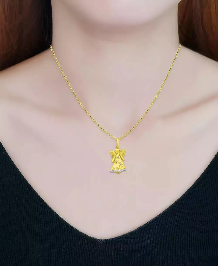 Giani Bernini Cubic Zirconia Hope Angel Pendant Necklace in 18k Gold-Plated Sterling Silver, 16" + 2" extender, Created for Macy's (Also available in Sterling Silver) 2