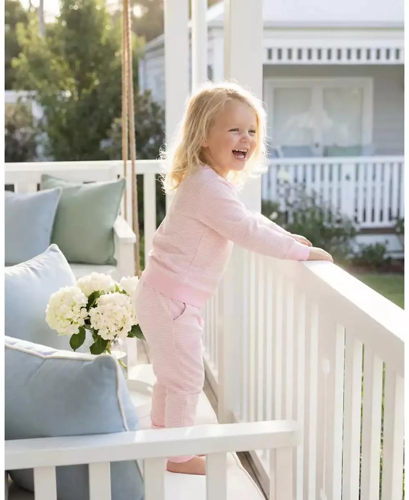 Motette Toddler Girl's Peony Stripe Lounger Bamboo Sweatsuit 5