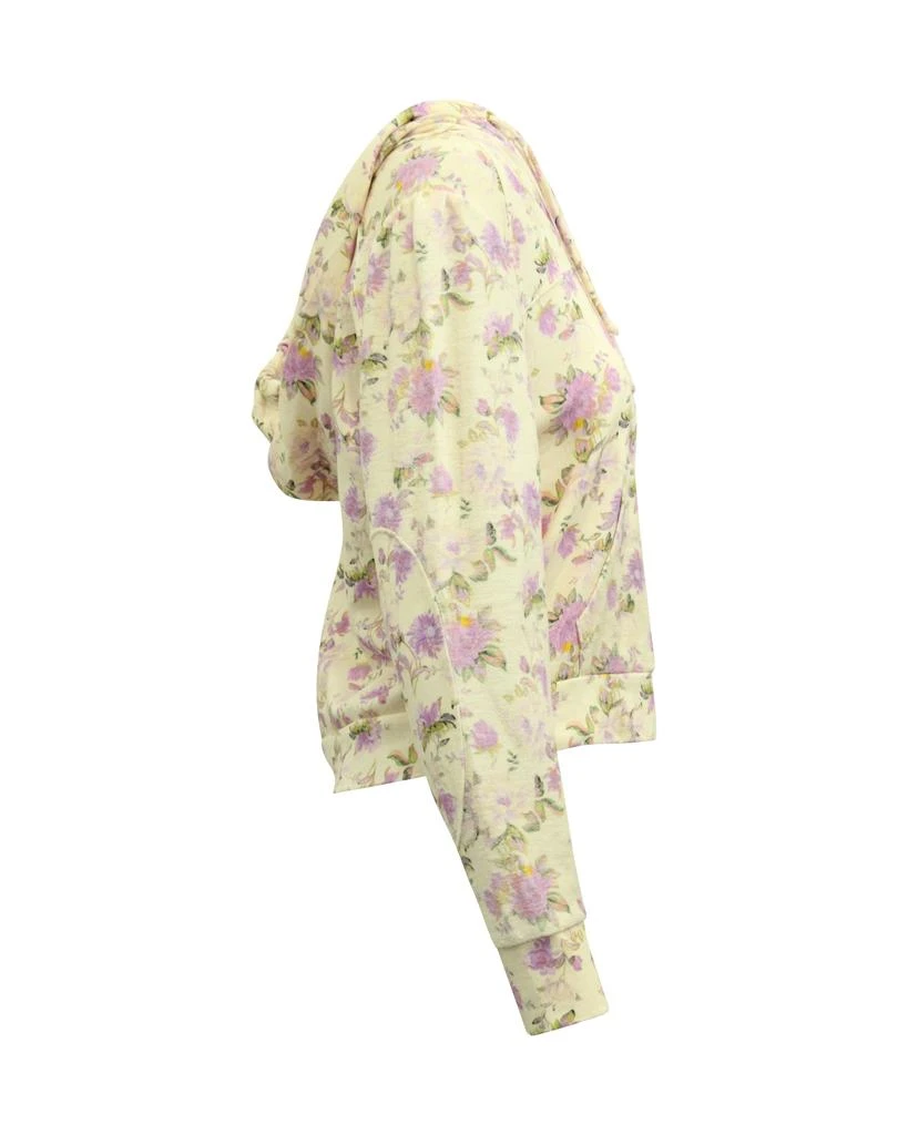 love shack Love Shack Fancy Kirby Floral Print Distressed Hoodie in Cream Cotton 2
