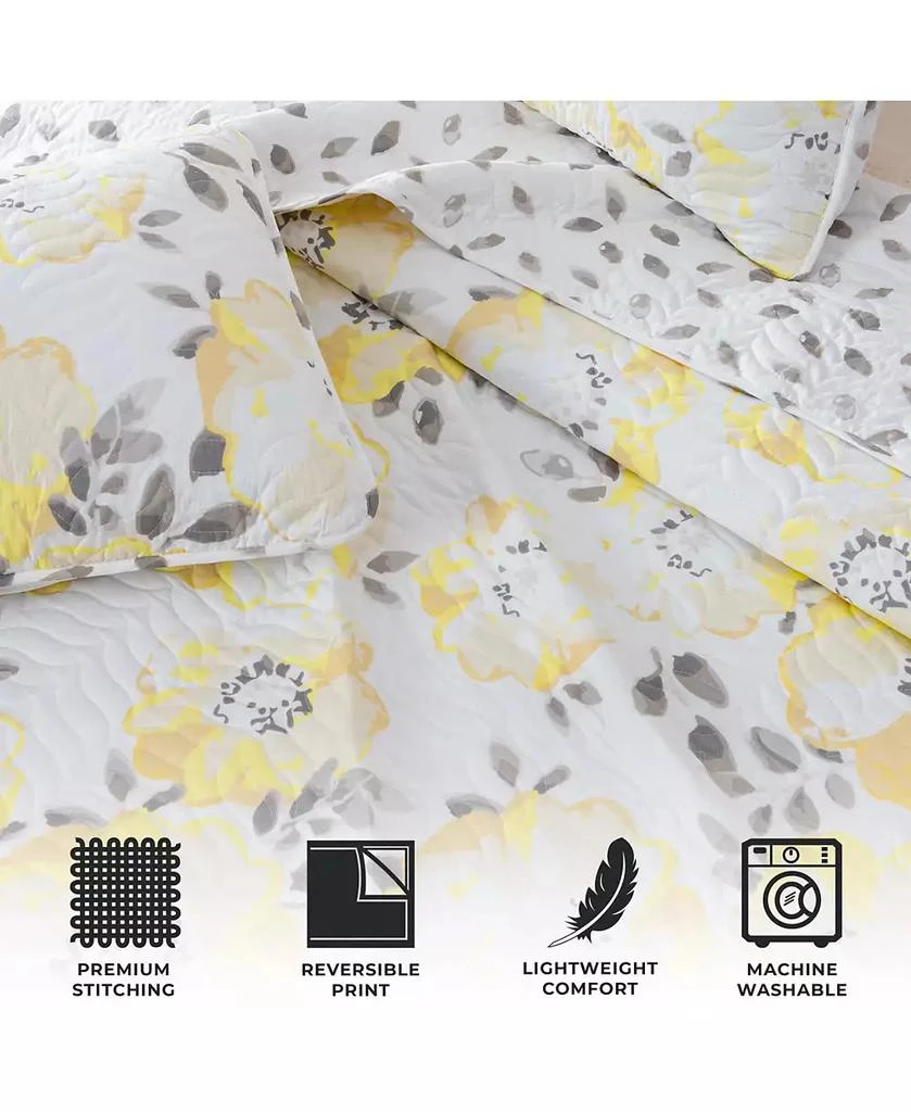 Linery 
Co Watercolor Flowers Microfiber Quilt and Sham Set 6