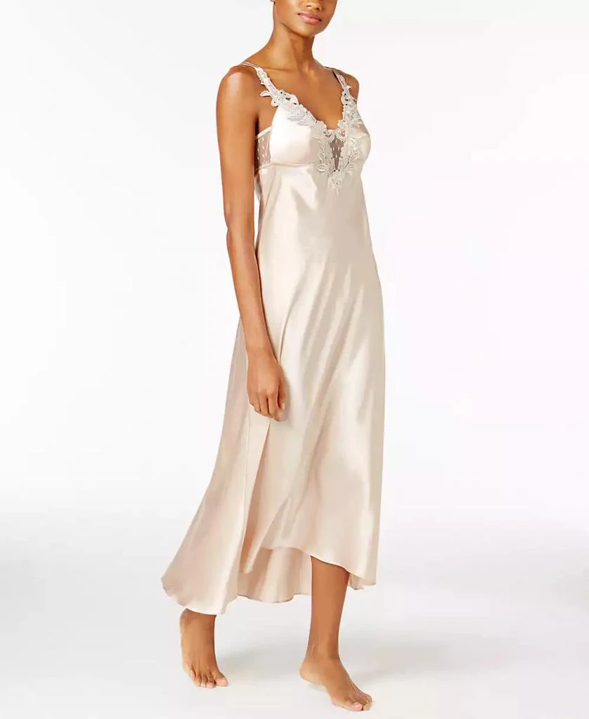 Flora Nikrooz Stella Satin Venise Trim Lingerie Nightgown 1