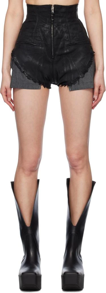 Rick Owens Black Hollywood Dirt Cutoffs Denim Shorts 1