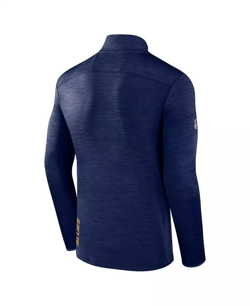 Fanatics Men's Heather Navy St. Louis Blues Authentic Pro Quarter-Zip Pullover Top 3