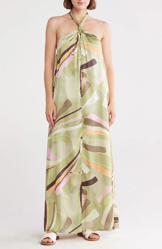 Elan Halter Neck Cover-Up Maxi Dress 1