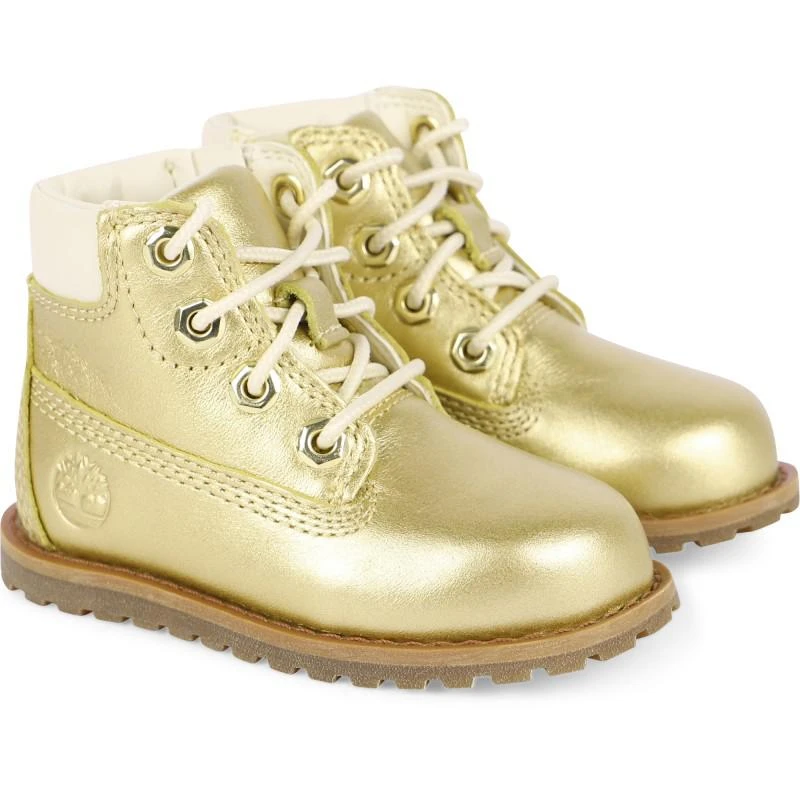 Timberland Shiny ankle high boots in gold 1