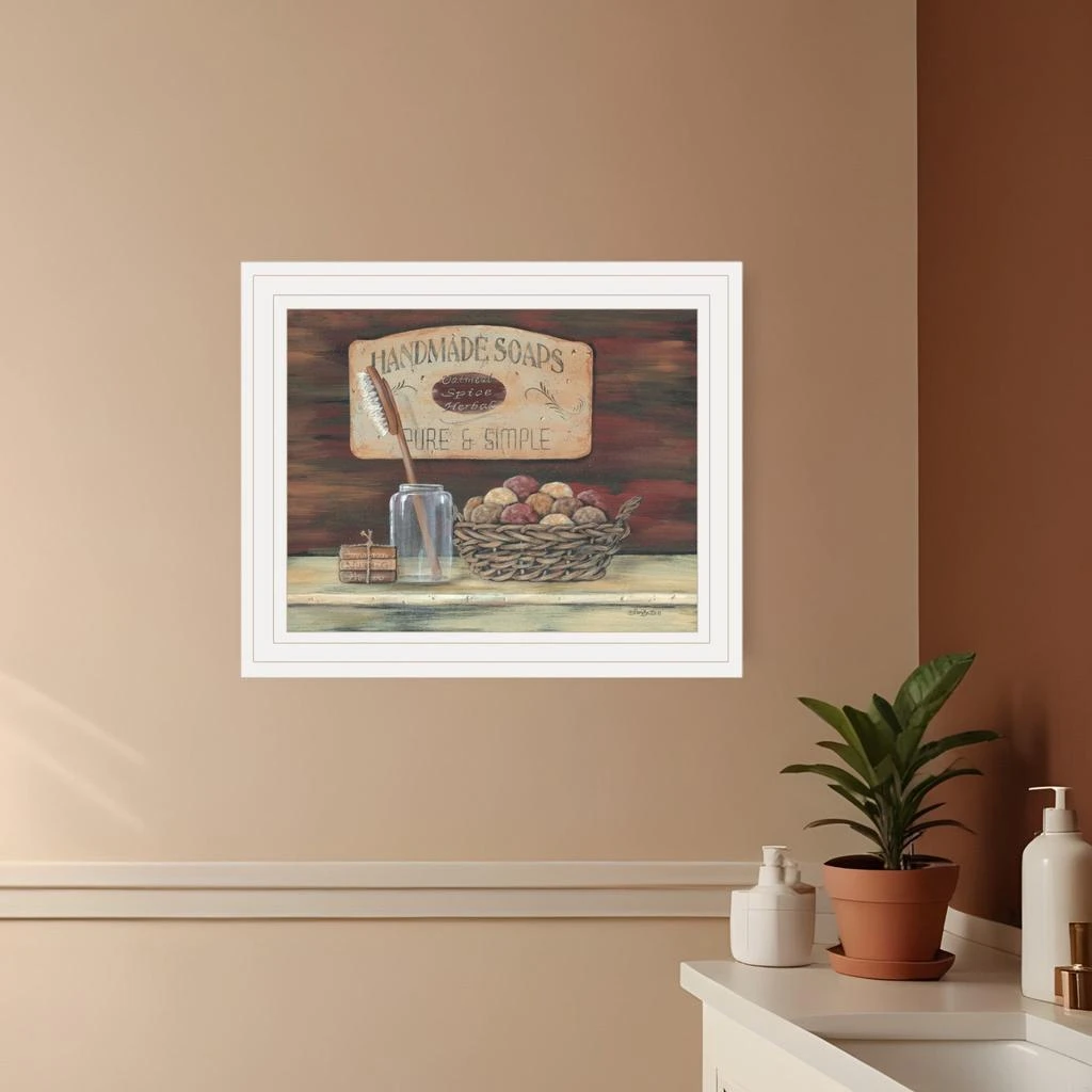 Hivvago HANDMADE SOAPS 4 White Framed Print Bathroom Wall Art