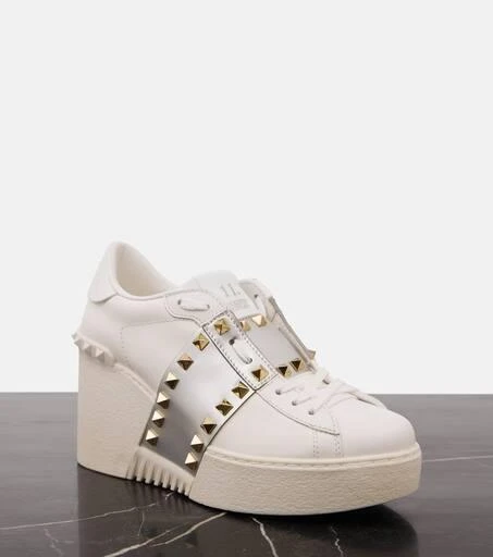 Valentino Open Disco leather wedge sneakers 5