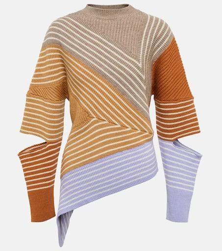 Stella McCartney Striped ribbed-knit virgin wool sweater 1