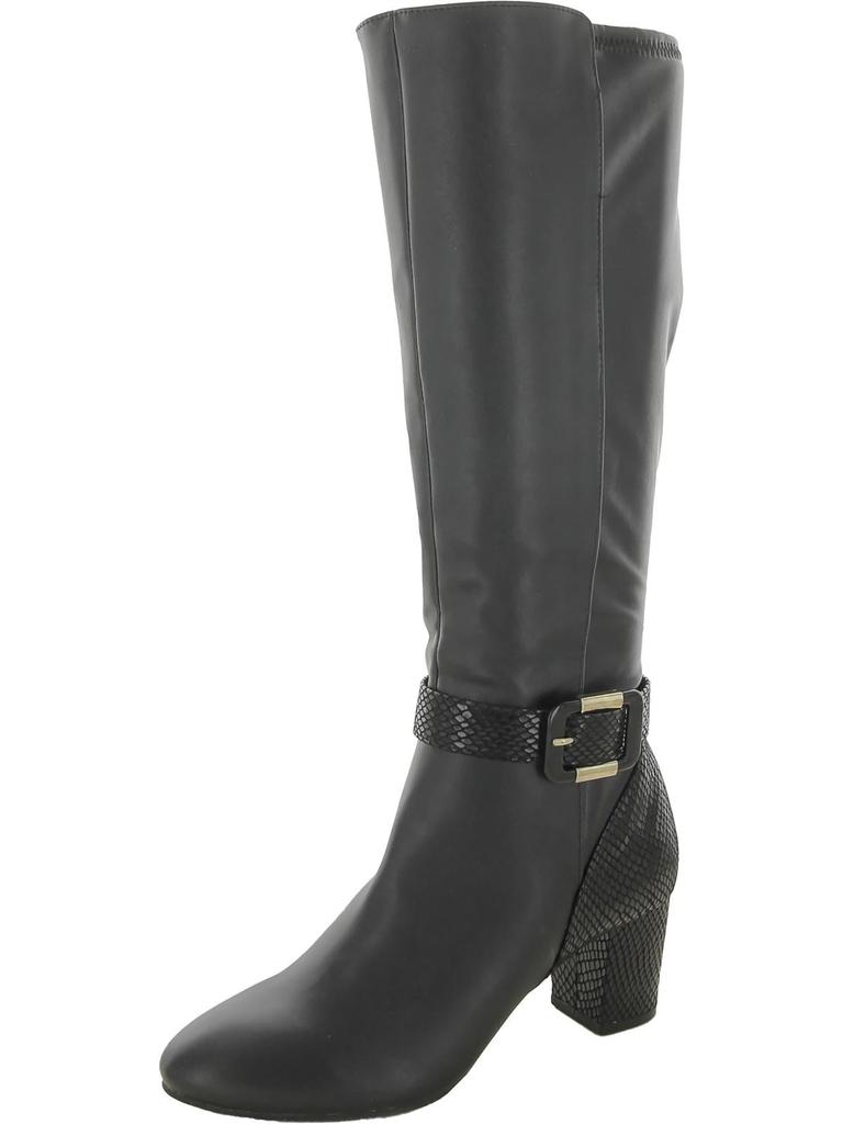 Karen Scott Isabell Womens Faux Leather Tall Knee-High Boots