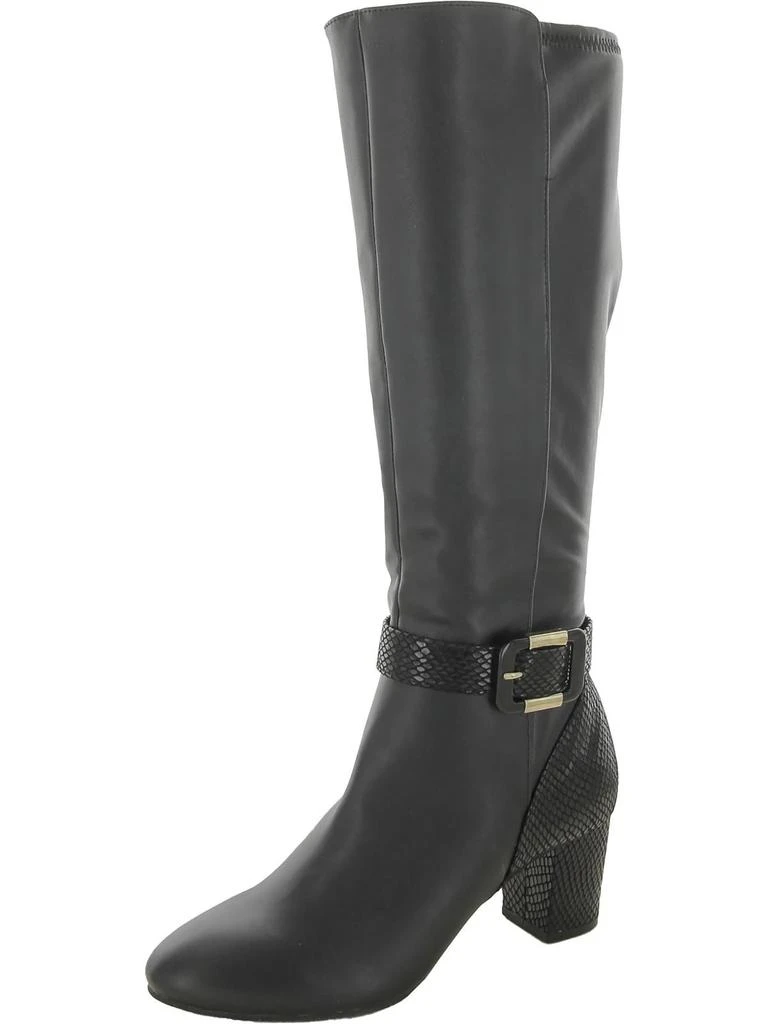 Karen Scott Isabell Womens Faux Leather Tall Knee-High Boots 1