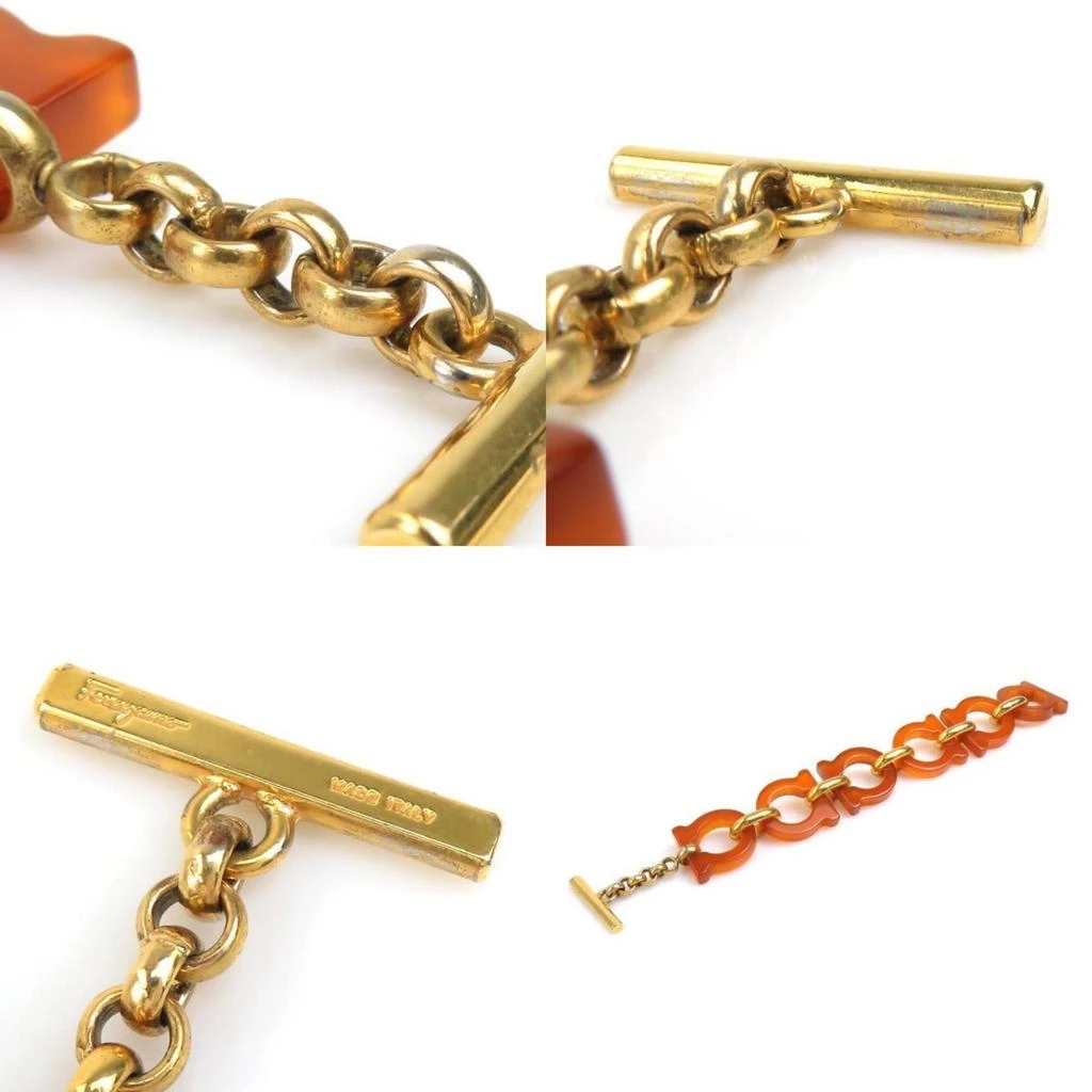 Salvatore Ferragamo Gancini gold Metal Plastic Charm Bracelet (Pre-Owned) 5