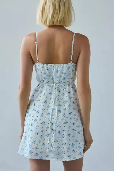 Kiss The Sky Kiss The Sky Mulberry Satin Floral Slip Mini Dress 5