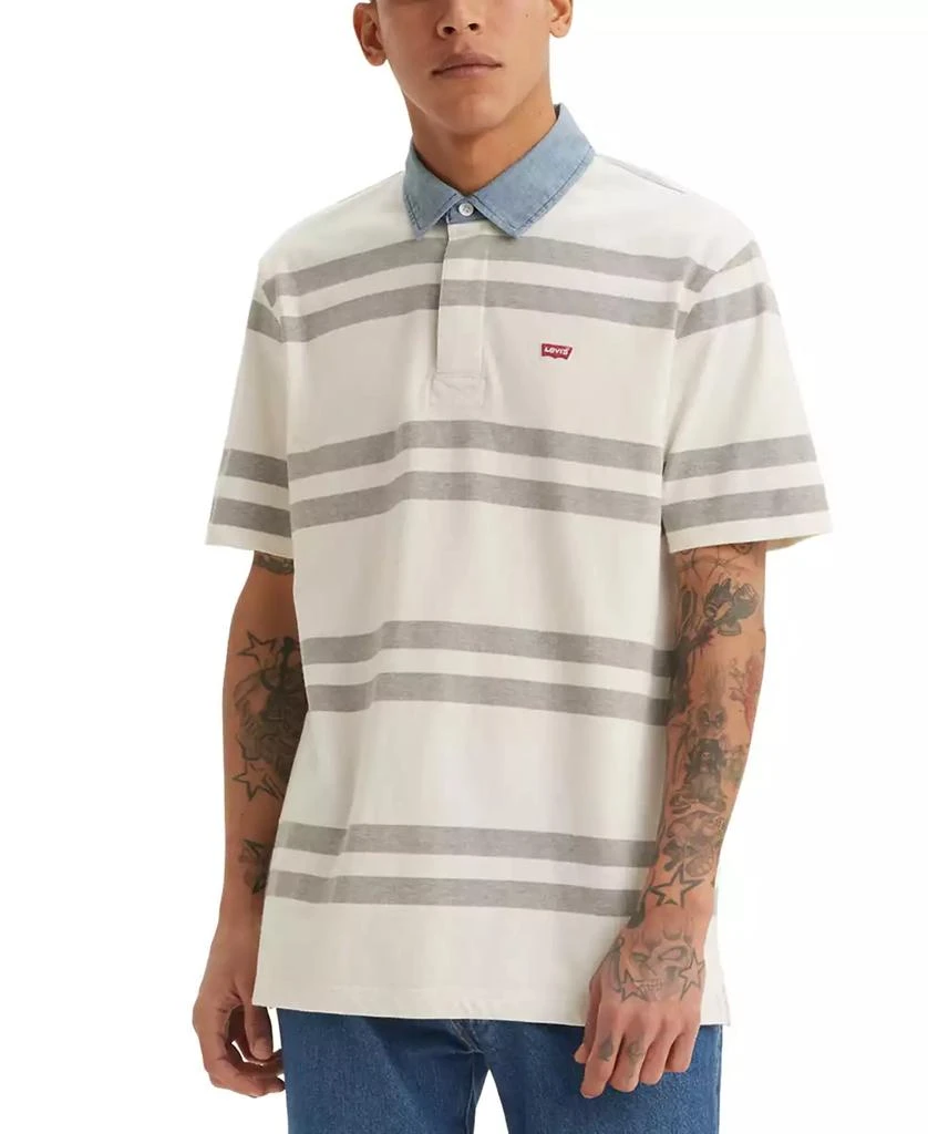 Levi's Men's Relaxed-Fit Short Sleeve Striped Rugby Shirt 1