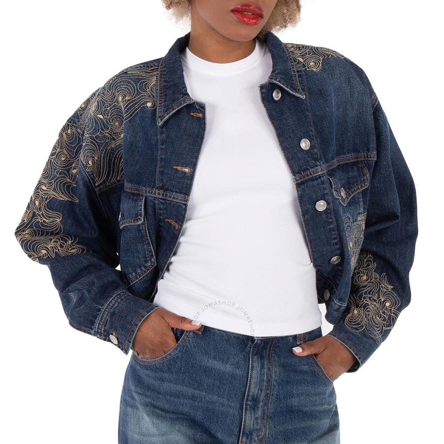 【送料&関税込】Isabel Marant Edina Denim Jacket Isabel Marant Edina Asymmetric-Zip Denim Jacket - Bergdorf