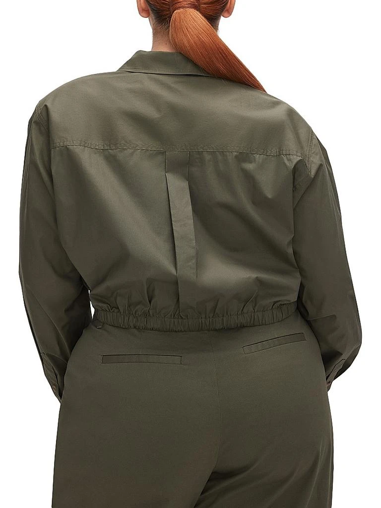 Good American Coated Poplin Cropped Shirt 10