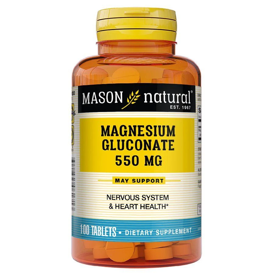 Mason Natural Magnesium Gluconate 550 mg Tablets 1
