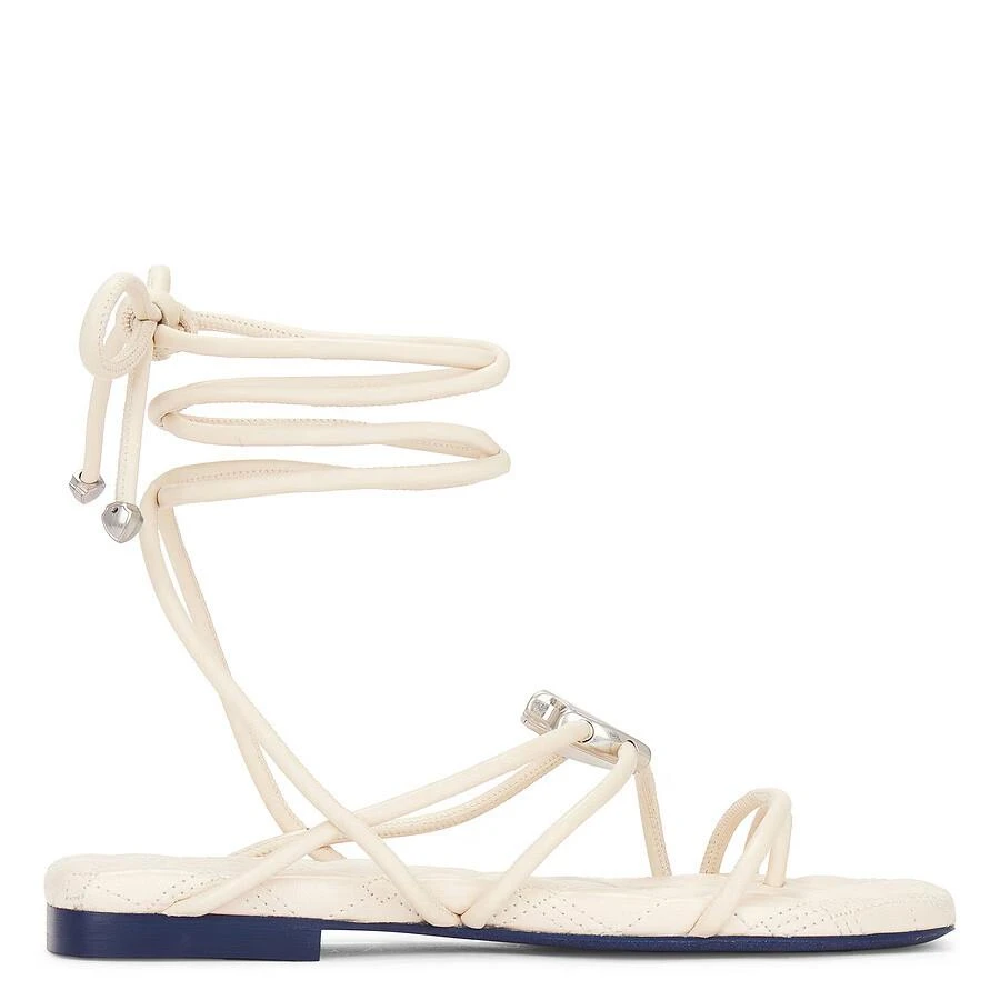 Burberry Burberry Ivy Shield Leather Sandals, Brand Size 37 ( US Size 7 )