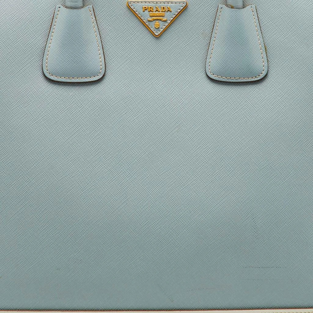 Prada Prada Light Blue/White Saffiano Lux Leather Large Shopper Tote 5