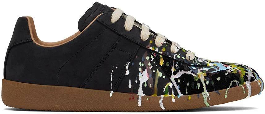 MAISON MARGIELA Black Paint Replica Sneakers 1
