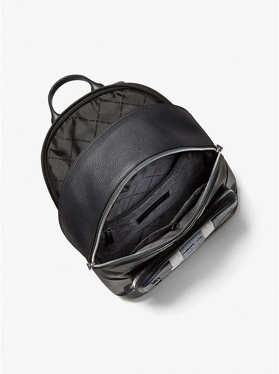 Michael Kors Hudson Pebbled Leather and Logo Stripe Backpack 2